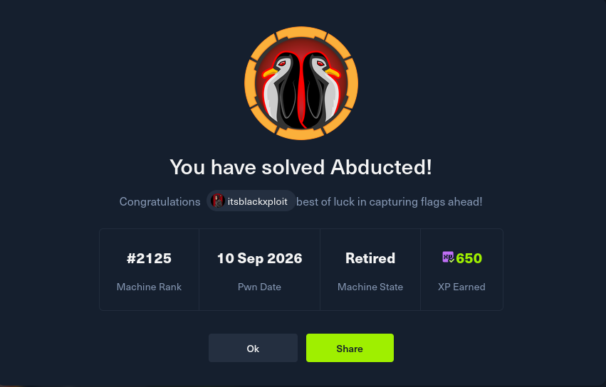 Abducted completion